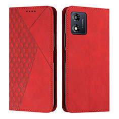 Leather Case Stands Flip Cover Holder Y02X for Motorola Moto E13 Red