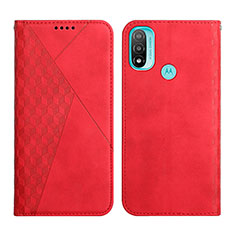 Leather Case Stands Flip Cover Holder Y02X for Motorola Moto E20 Red