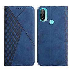 Leather Case Stands Flip Cover Holder Y02X for Motorola Moto E30 Blue