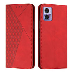 Leather Case Stands Flip Cover Holder Y02X for Motorola Moto Edge 30 Neo 5G Red