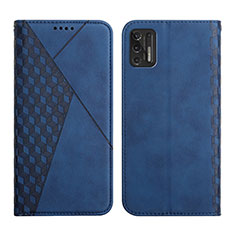 Leather Case Stands Flip Cover Holder Y02X for Motorola Moto G Stylus (2021) Blue