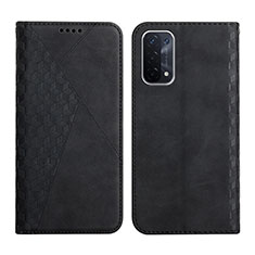 Leather Case Stands Flip Cover Holder Y02X for Oppo A93 5G Black