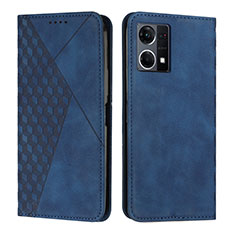 Leather Case Stands Flip Cover Holder Y02X for Oppo F21 Pro 4G Blue