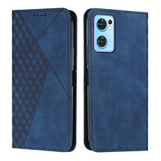 Leather Case Stands Flip Cover Holder Y02X for Oppo Find X5 Lite 5G Blue