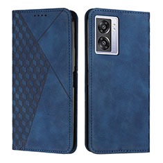 Leather Case Stands Flip Cover Holder Y02X for Oppo K10 5G India Blue
