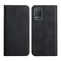 Leather Case Stands Flip Cover Holder Y02X for Realme 8 5G Black