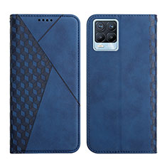 Leather Case Stands Flip Cover Holder Y02X for Realme 8 Pro Blue