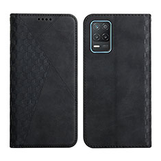 Leather Case Stands Flip Cover Holder Y02X for Realme 9 5G India Black