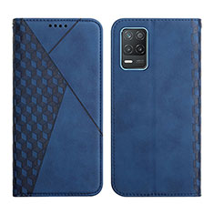 Leather Case Stands Flip Cover Holder Y02X for Realme 9 5G India Blue