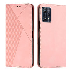 Leather Case Stands Flip Cover Holder Y02X for Realme 9 5G Rose Gold