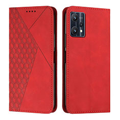 Leather Case Stands Flip Cover Holder Y02X for Realme 9 Pro 5G Red