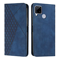 Leather Case Stands Flip Cover Holder Y02X for Realme C12 Blue