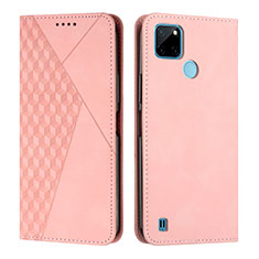 Leather Case Stands Flip Cover Holder Y02X for Realme C21Y Rose Gold