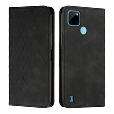 Leather Case Stands Flip Cover Holder Y02X for Realme C25Y India Black