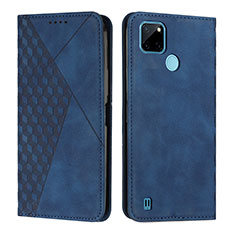 Leather Case Stands Flip Cover Holder Y02X for Realme C25Y India Blue