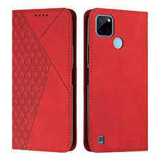 Leather Case Stands Flip Cover Holder Y02X for Realme C25Y Red