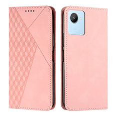 Leather Case Stands Flip Cover Holder Y02X for Realme C30 Rose Gold