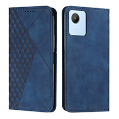 Leather Case Stands Flip Cover Holder Y02X for Realme C30s Blue