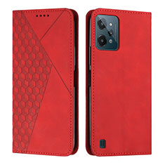 Leather Case Stands Flip Cover Holder Y02X for Realme C31 Red