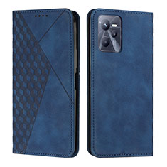 Leather Case Stands Flip Cover Holder Y02X for Realme Narzo 50A Prime Blue