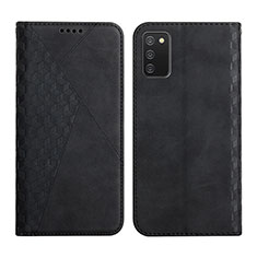 Leather Case Stands Flip Cover Holder Y02X for Samsung Galaxy A02s Black