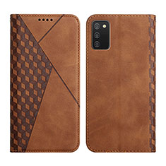 Leather Case Stands Flip Cover Holder Y02X for Samsung Galaxy A02s Brown