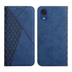 Leather Case Stands Flip Cover Holder Y02X for Samsung Galaxy A03 Core Blue