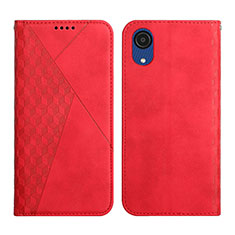 Leather Case Stands Flip Cover Holder Y02X for Samsung Galaxy A03 Core Red