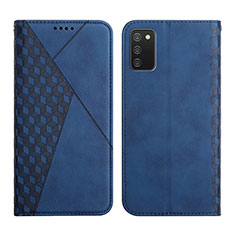 Leather Case Stands Flip Cover Holder Y02X for Samsung Galaxy A03s Blue