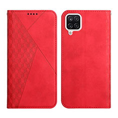 Leather Case Stands Flip Cover Holder Y02X for Samsung Galaxy A12 5G Red