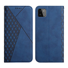 Leather Case Stands Flip Cover Holder Y02X for Samsung Galaxy A22 5G Blue