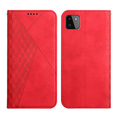 Leather Case Stands Flip Cover Holder Y02X for Samsung Galaxy A22 5G Red