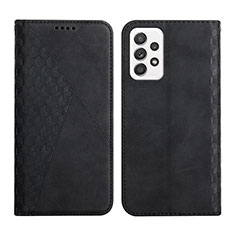 Leather Case Stands Flip Cover Holder Y02X for Samsung Galaxy A23 4G Black