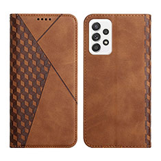 Leather Case Stands Flip Cover Holder Y02X for Samsung Galaxy A23 4G Brown