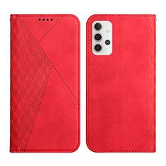 Leather Case Stands Flip Cover Holder Y02X for Samsung Galaxy A32 4G Red