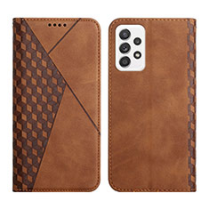 Leather Case Stands Flip Cover Holder Y02X for Samsung Galaxy A52 4G Brown
