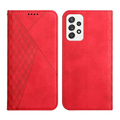 Leather Case Stands Flip Cover Holder Y02X for Samsung Galaxy A52 4G Red