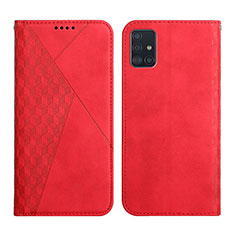 Leather Case Stands Flip Cover Holder Y02X for Samsung Galaxy A71 4G A715 Red