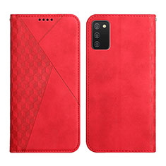 Leather Case Stands Flip Cover Holder Y02X for Samsung Galaxy M02s Red