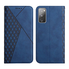 Leather Case Stands Flip Cover Holder Y02X for Samsung Galaxy S20 FE 4G Blue