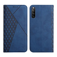 Leather Case Stands Flip Cover Holder Y02X for Sony Xperia 10 III Lite Blue