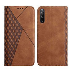 Leather Case Stands Flip Cover Holder Y02X for Sony Xperia 10 III Lite Brown