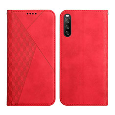 Leather Case Stands Flip Cover Holder Y02X for Sony Xperia 10 III SO-52B Red