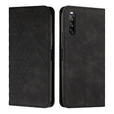 Leather Case Stands Flip Cover Holder Y02X for Sony Xperia 10 IV Black