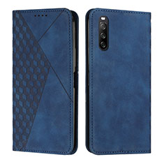 Leather Case Stands Flip Cover Holder Y02X for Sony Xperia 10 IV SO-52C Blue