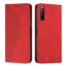 Leather Case Stands Flip Cover Holder Y02X for Sony Xperia 10 IV SOG07 Red