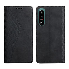 Leather Case Stands Flip Cover Holder Y02X for Sony Xperia 5 III SO-53B Black