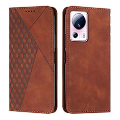 Leather Case Stands Flip Cover Holder Y02X for Xiaomi Civi 2 5G Brown