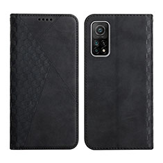 Leather Case Stands Flip Cover Holder Y02X for Xiaomi Mi 10T 5G Black