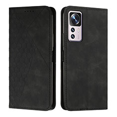 Leather Case Stands Flip Cover Holder Y02X for Xiaomi Mi 12T Pro 5G Black